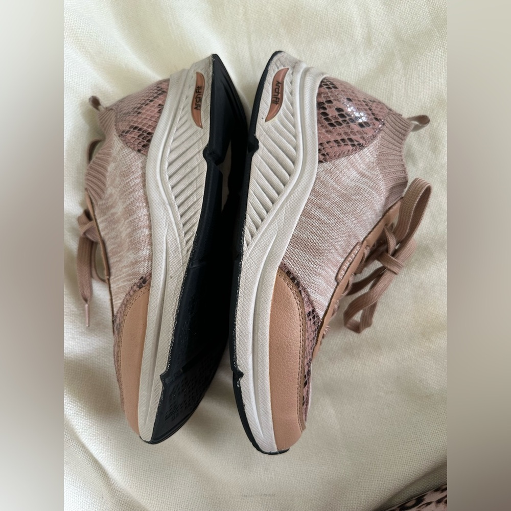 Skechers  Snake Skin ArchFit Stretch Rose Pink Shoes Women Size 7.5 - Picture 8 of 10